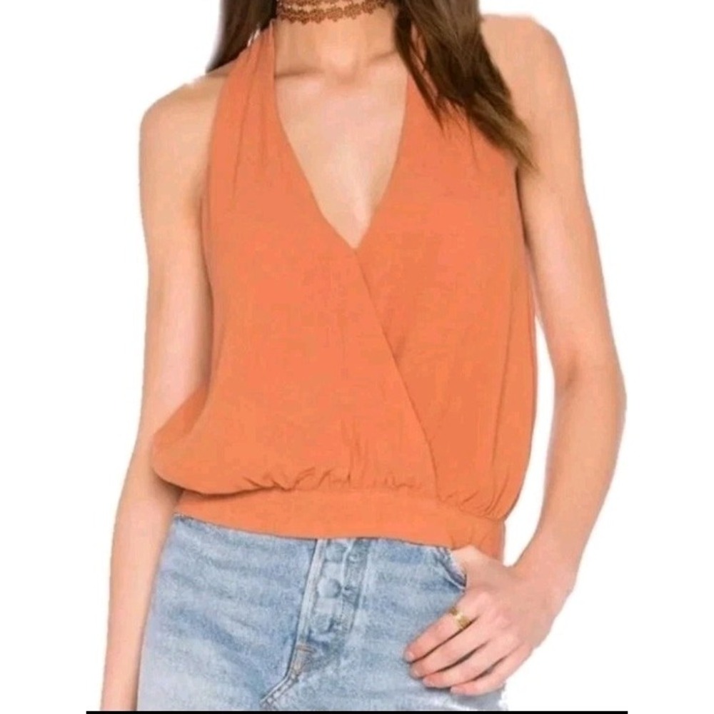 Free People Cross My Heart Tank Crossover Orange Auburn Size Large L